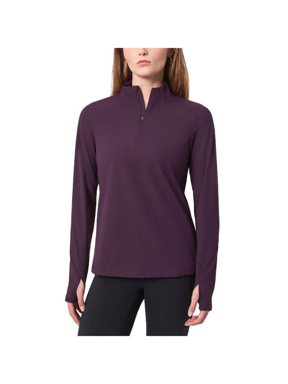 NWOT Mondetta Women's XXL Purple Quarter-Zip Long Sleeve Top Activewear i1988